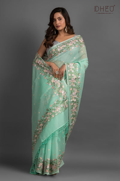 Exclusive Embroidery Kota Silk Saree