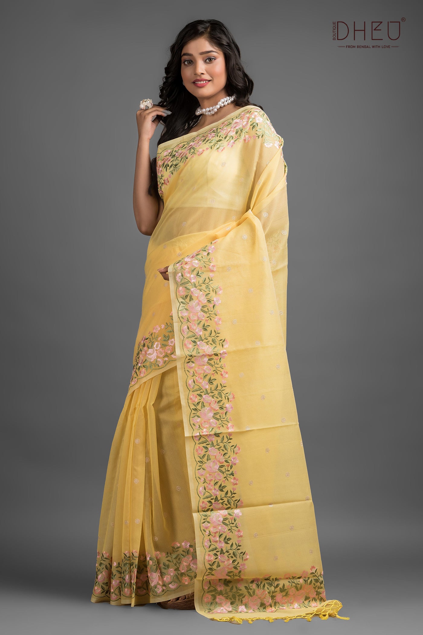 Exclusive Embroidery Kota Silk Saree