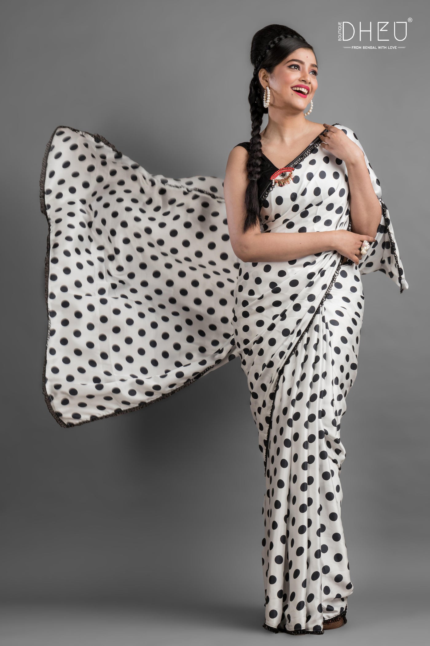 Suchita Sen - Dheu Exclusive Printed Satin Saree