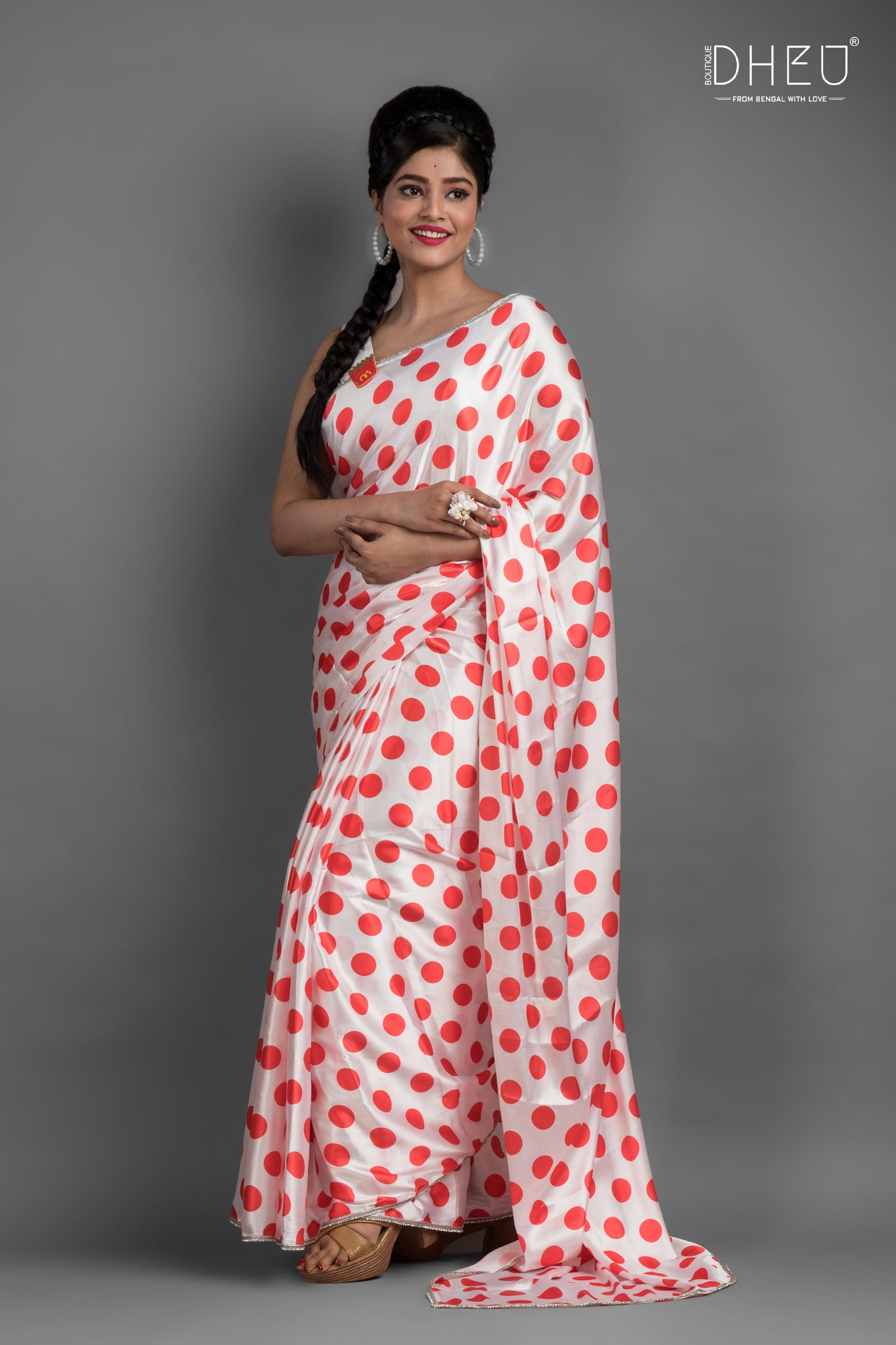 Mumbai nights -Dheu Exclusive Printed Satin Saree