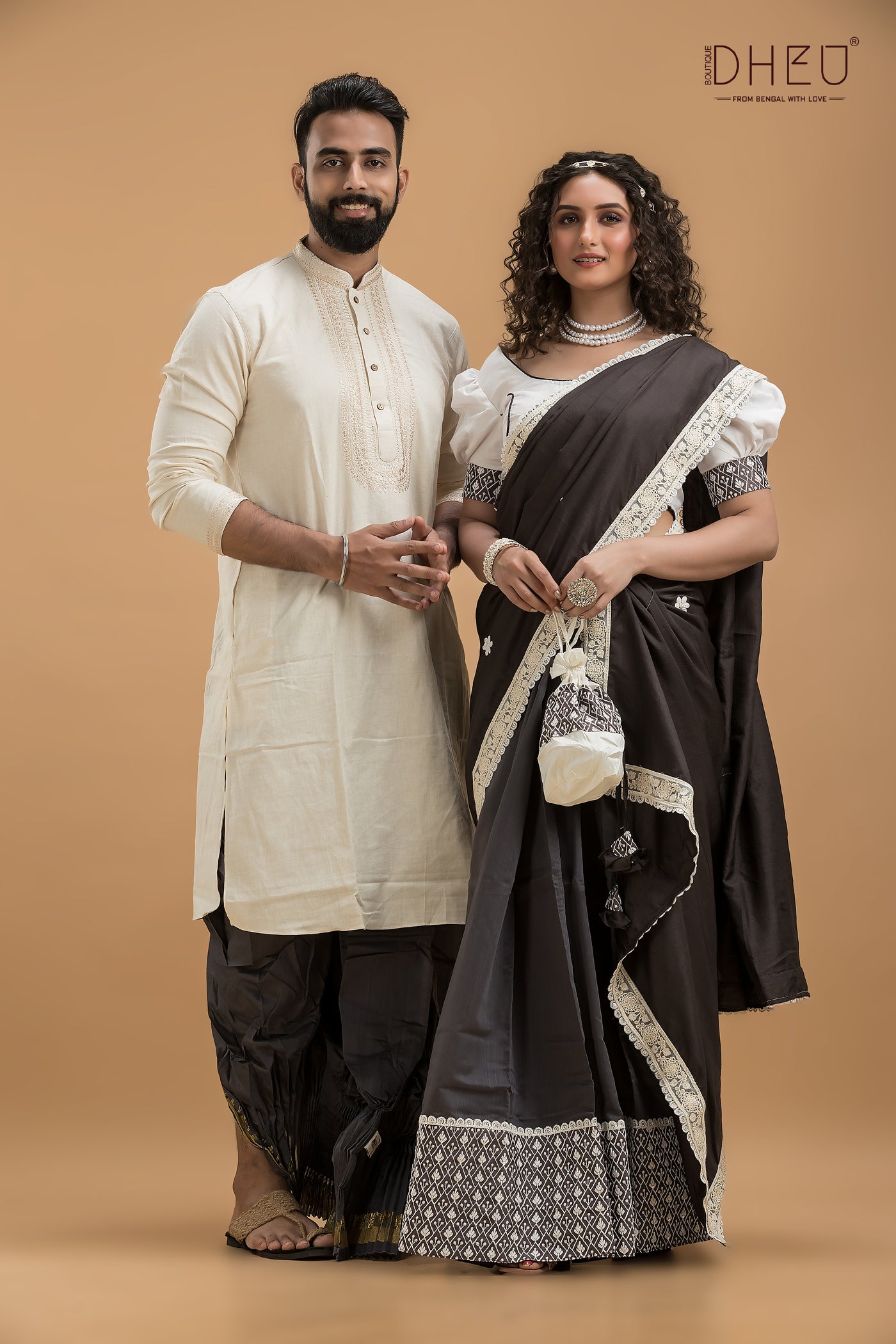 Designer Mekhela & Kurta Couple Set