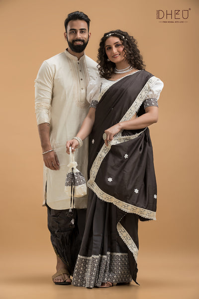 Designer Mekhela & Kurta Couple Set