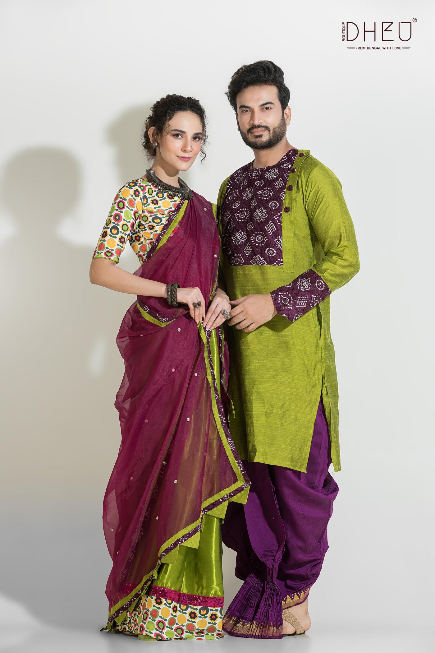 Dheu Exclusive Mekhela & Kurta Couple Set