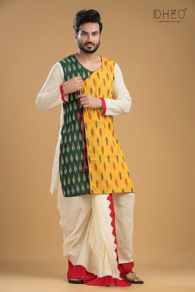 Dheu Exclusive Mekhela & Kurta Couple Set