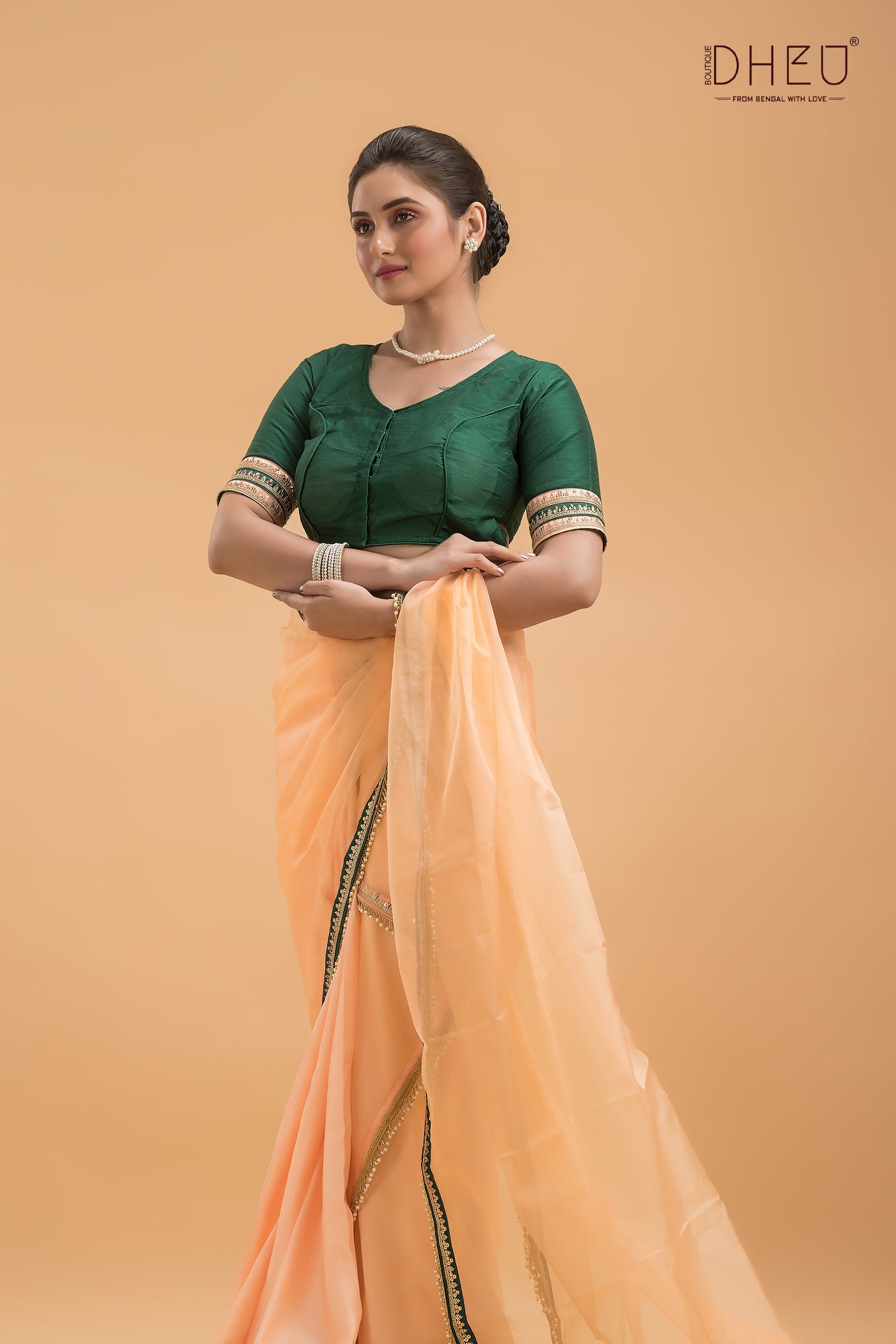 Dheu Exclusive -Designer Organza Mekhela Sador