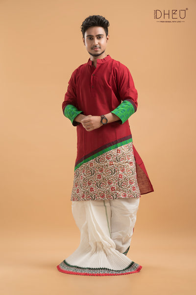 Dheu Exclusive Designer Kurta & Dhoti(Optional) Set