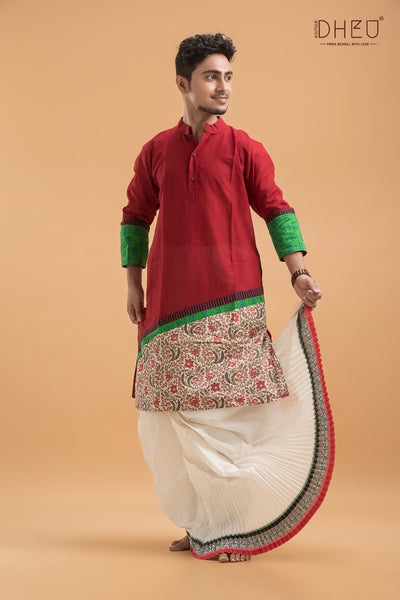 Dheu Exclusive Designer Kurta & Dhoti(Optional) Set