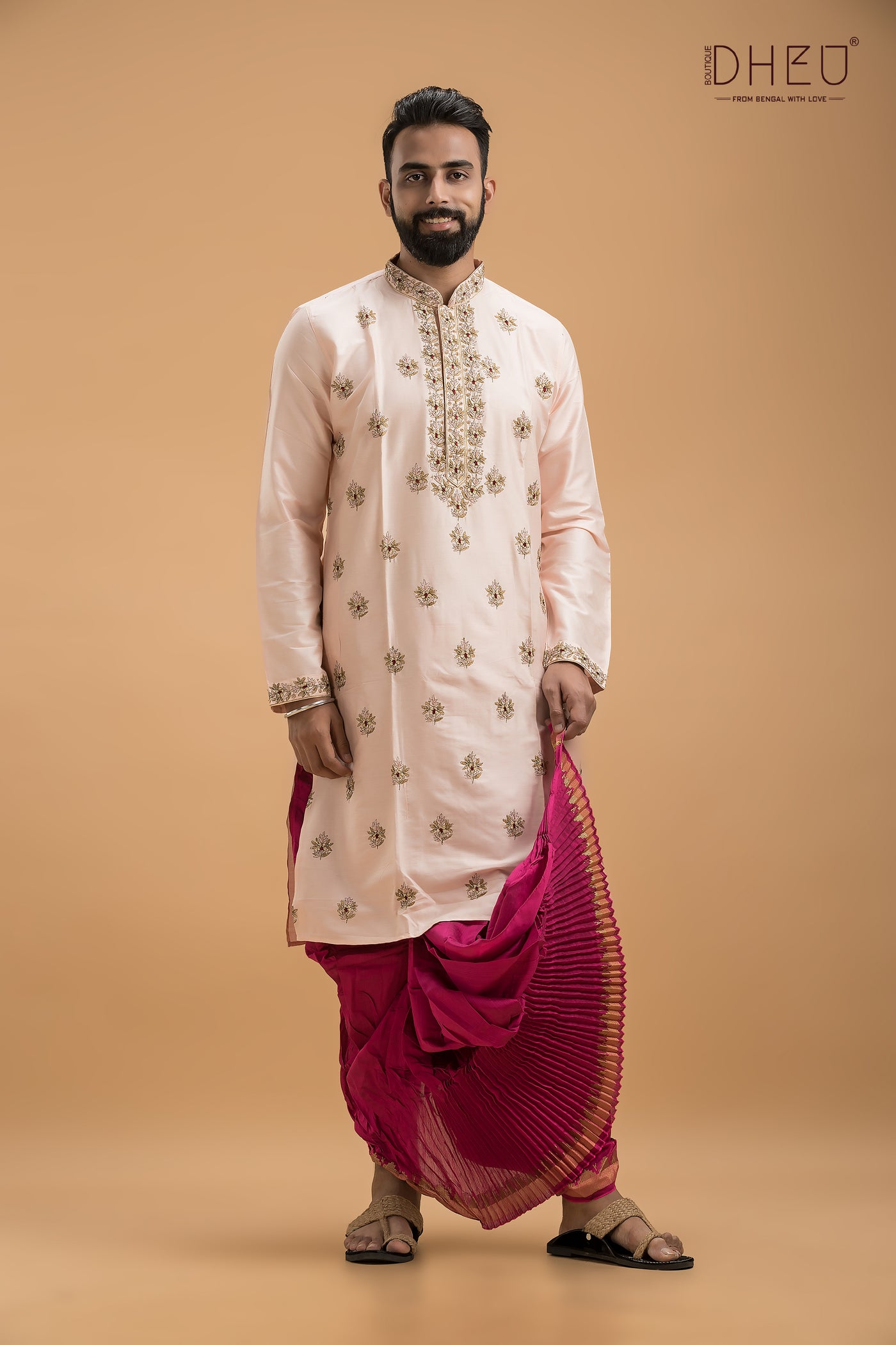 Designer Mekhela & Kurta Couple Set