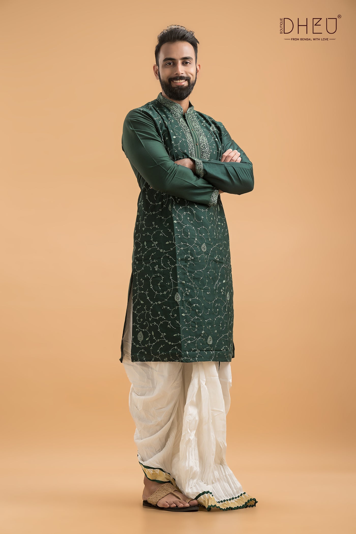 Exclusive Katan Silk Kurta & Dhoti(Optional) Set