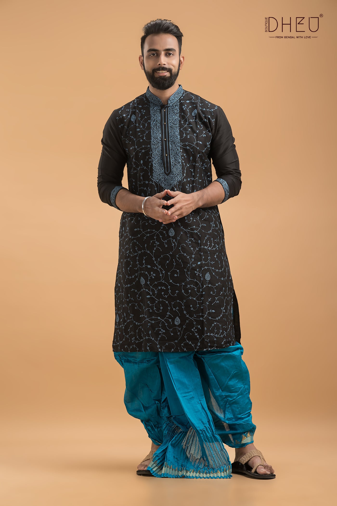 Exclusive Katan Silk Kurta & Dhoti(Optional) Set