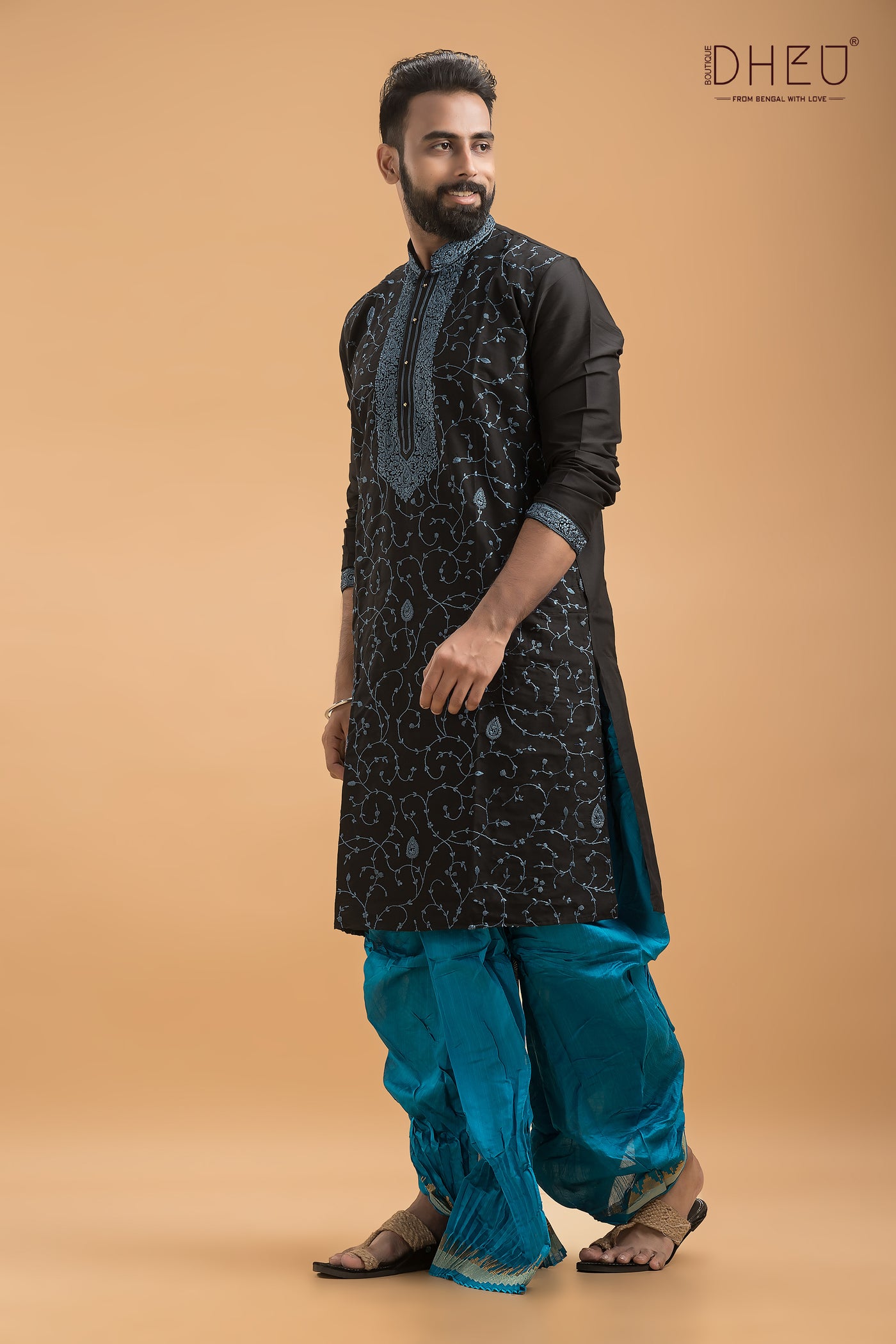 Exclusive Katan Silk Kurta & Dhoti(Optional) Set