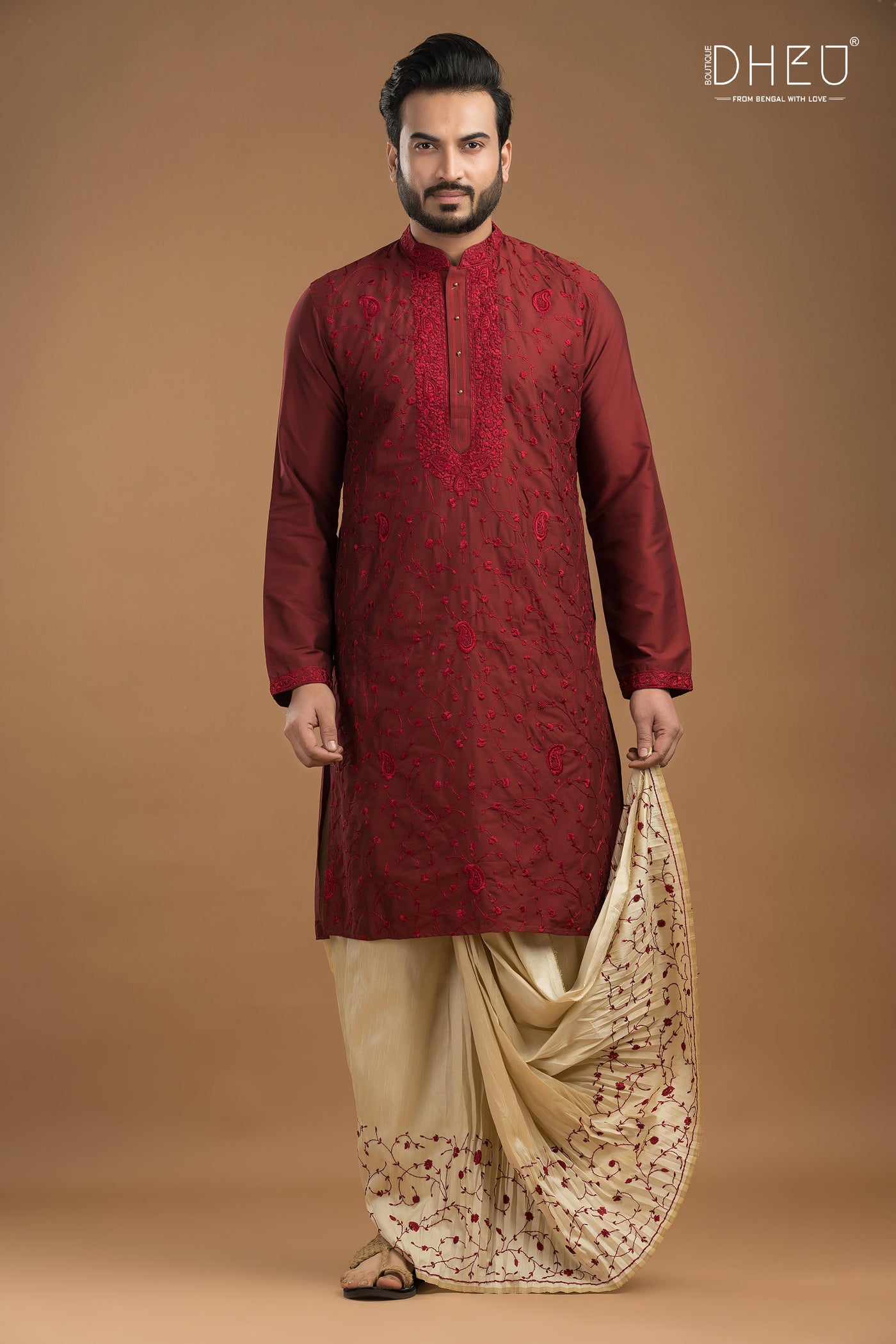 Exclusive Katan Silk Kurta & Dhoti Set