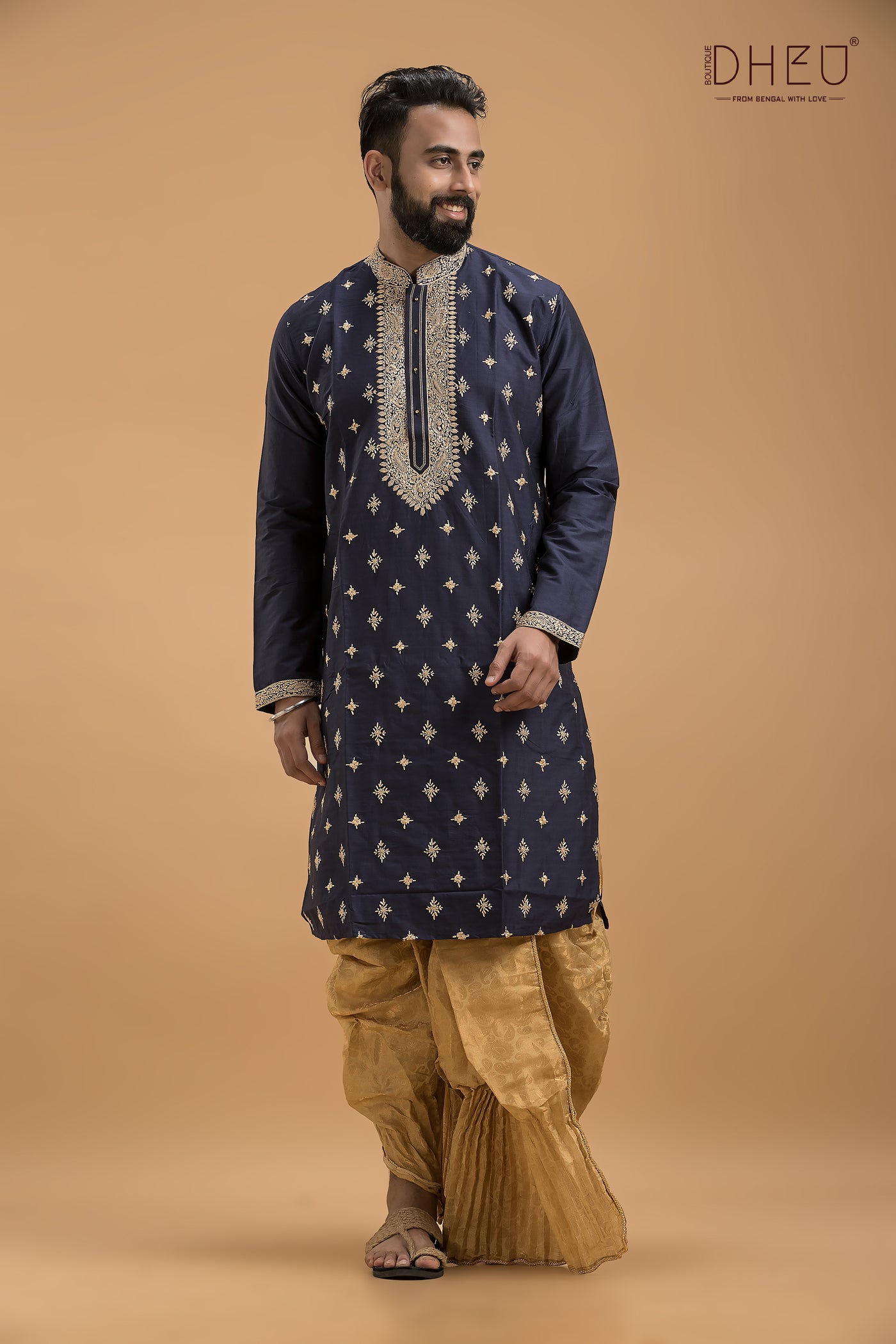 Exclusive Katan Silk Kurta & Dhoti(Optional) Set