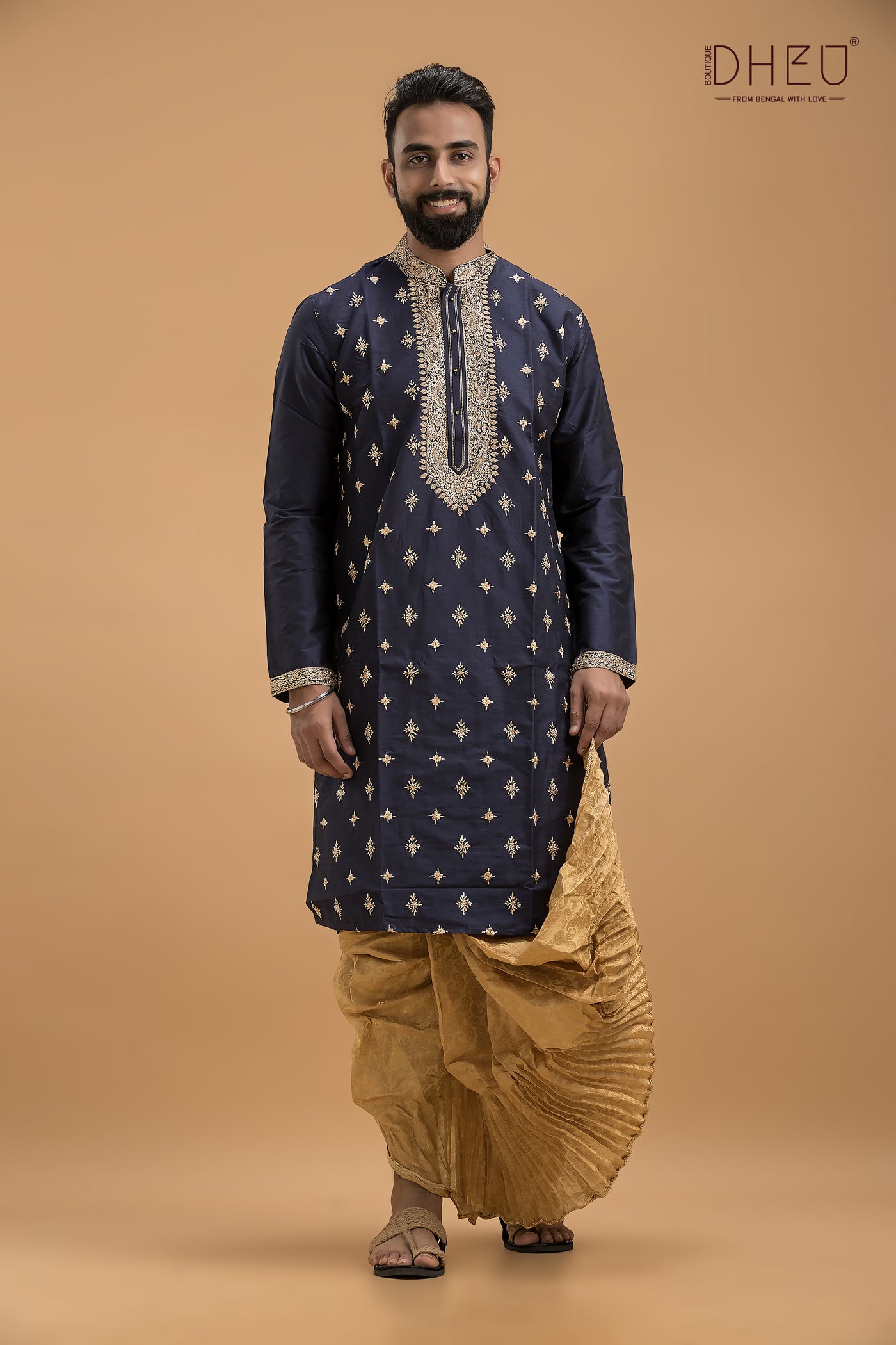 Exclusive Katan Silk Kurta & Dhoti(Optional) Set