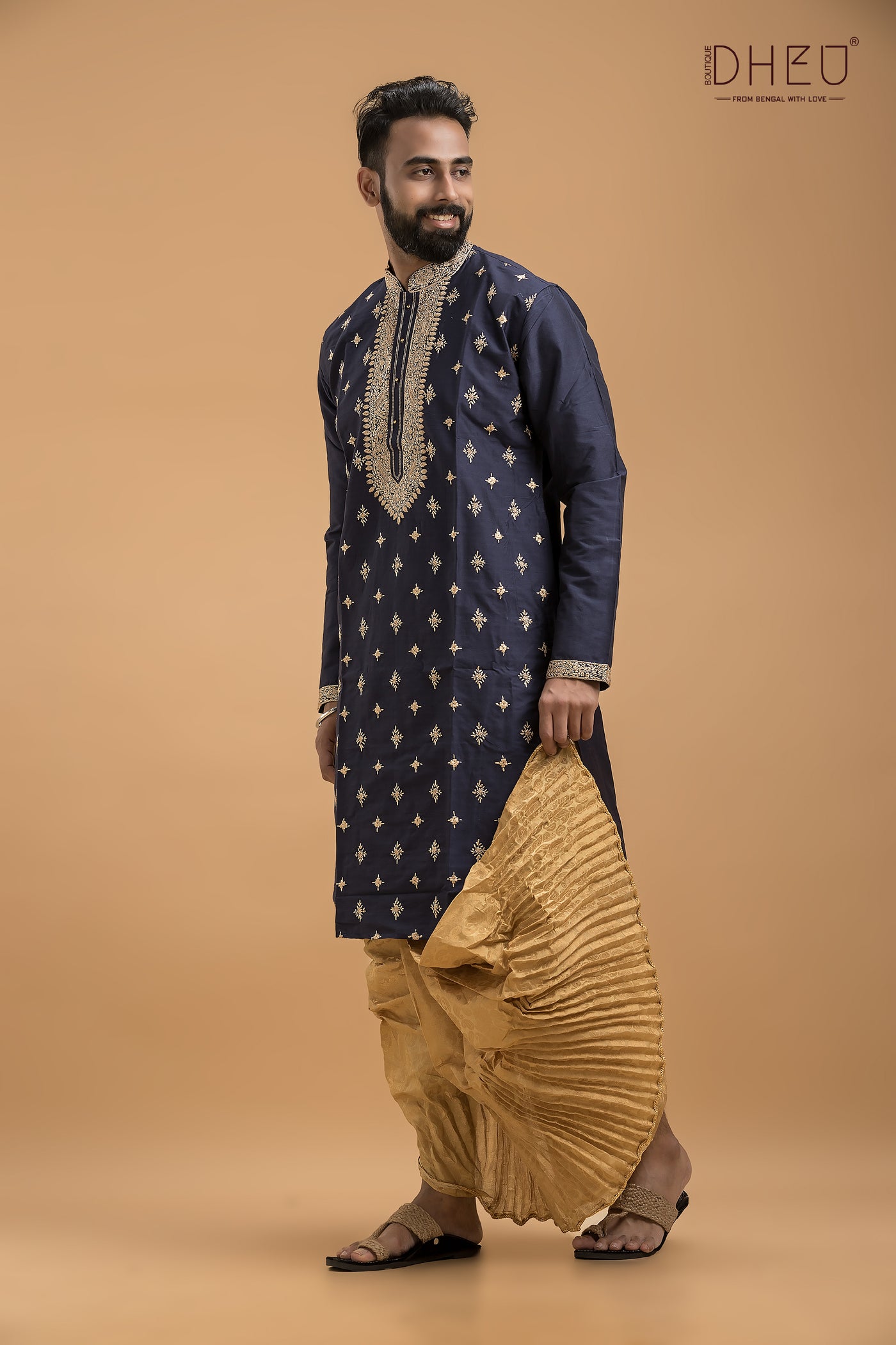 Exclusive Katan Silk Kurta & Dhoti(Optional) Set