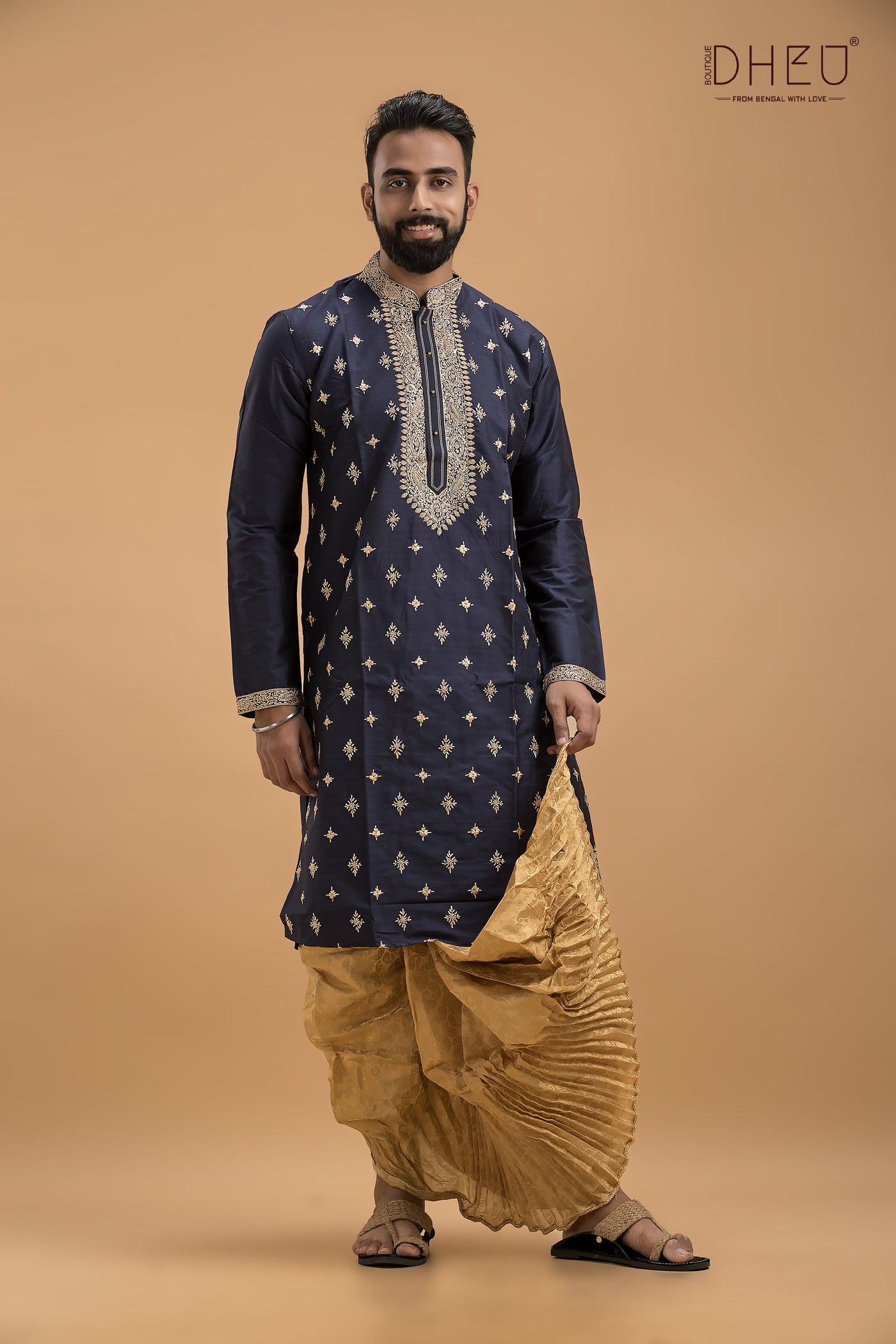 Exclusive Katan Silk Kurta & Dhoti(Optional) Set