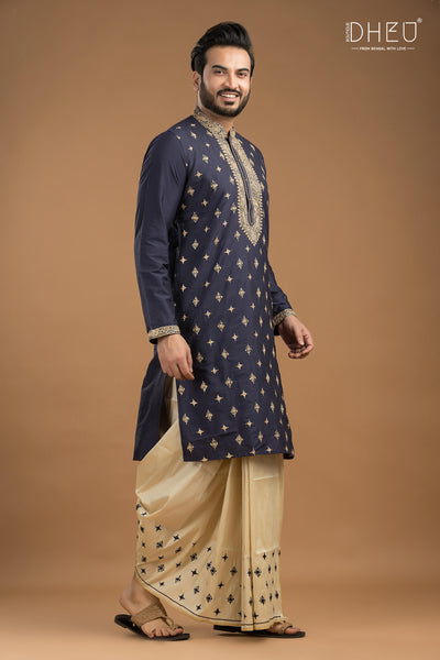 Exclusive Katan Silk Kurta & Dhoti Set