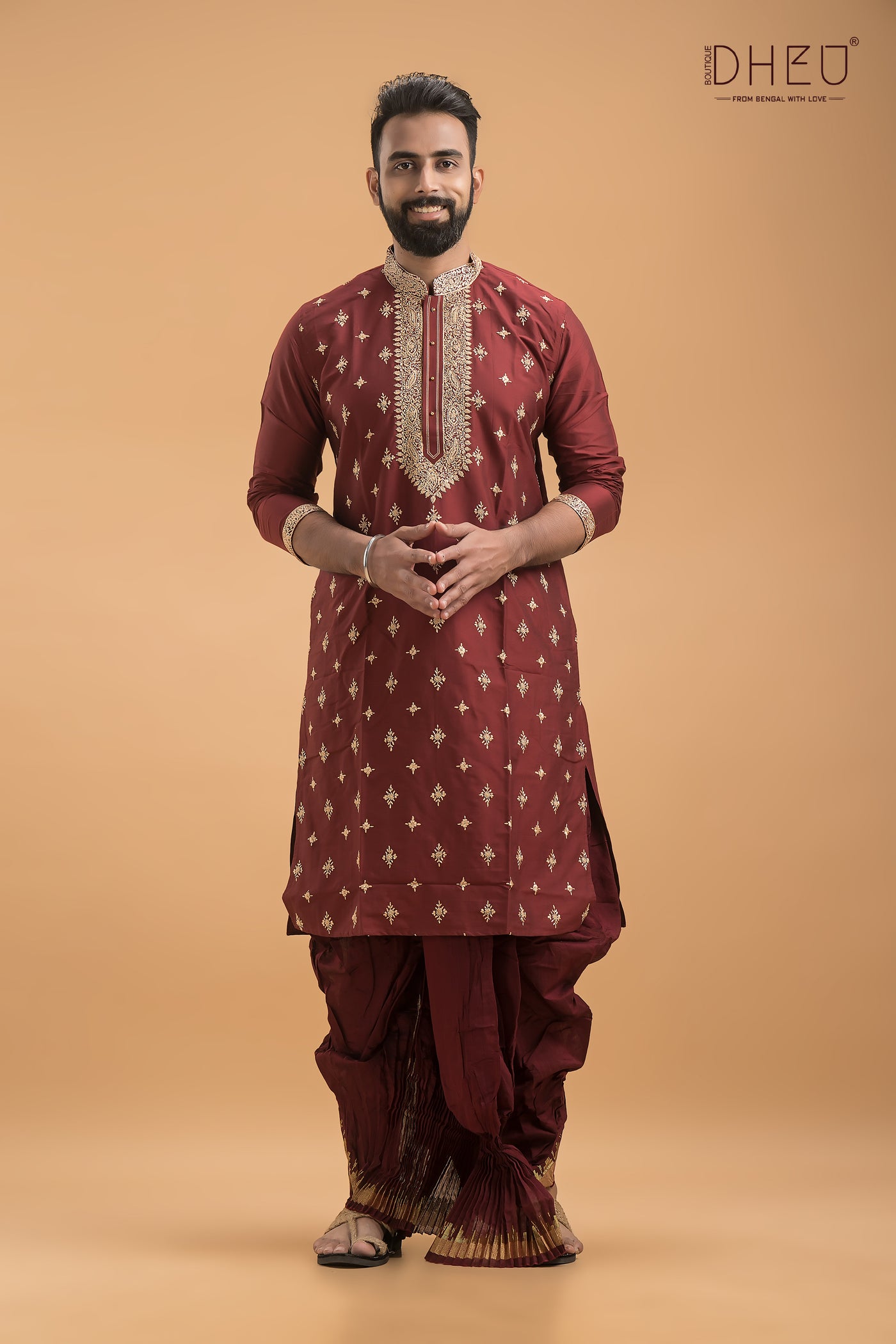 Exclusive Katan Silk Kurta & Dhoti(Optional) Set