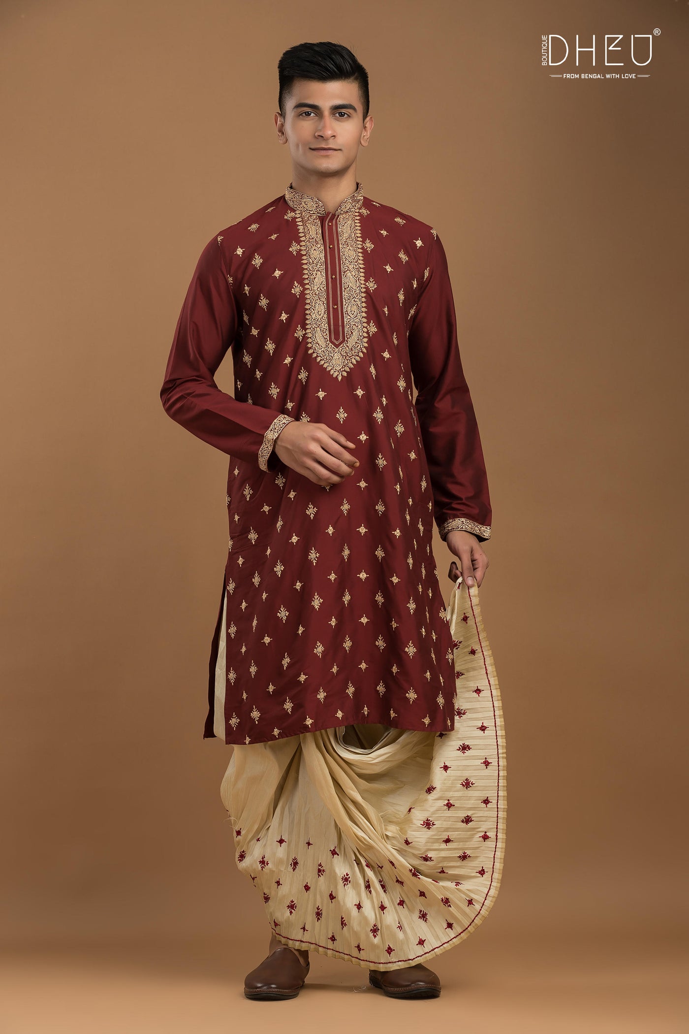 Exclusive Katan Silk Kurta & Dhoti Set