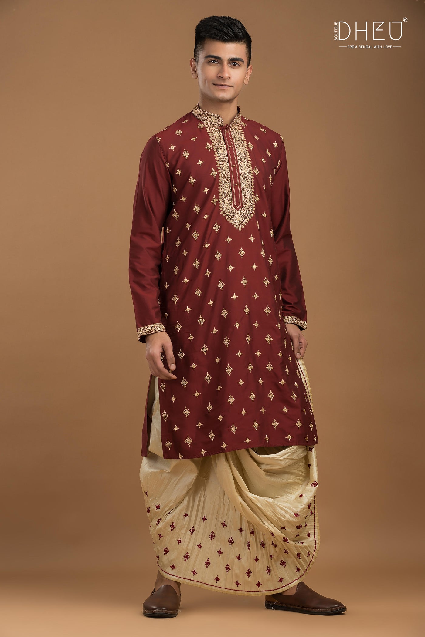 Exclusive Katan Silk Kurta & Dhoti Set