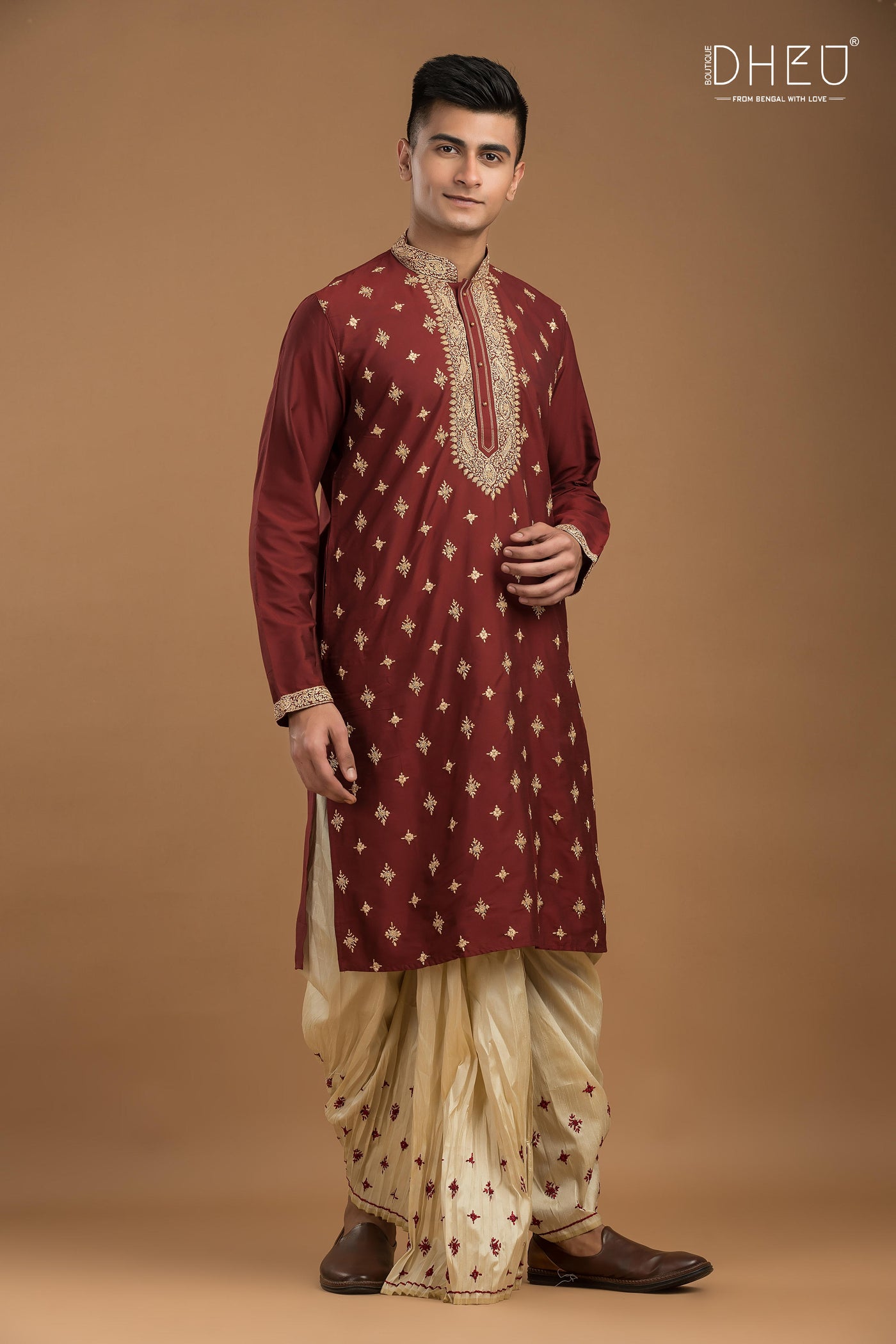 Exclusive Katan Silk Kurta & Dhoti Set