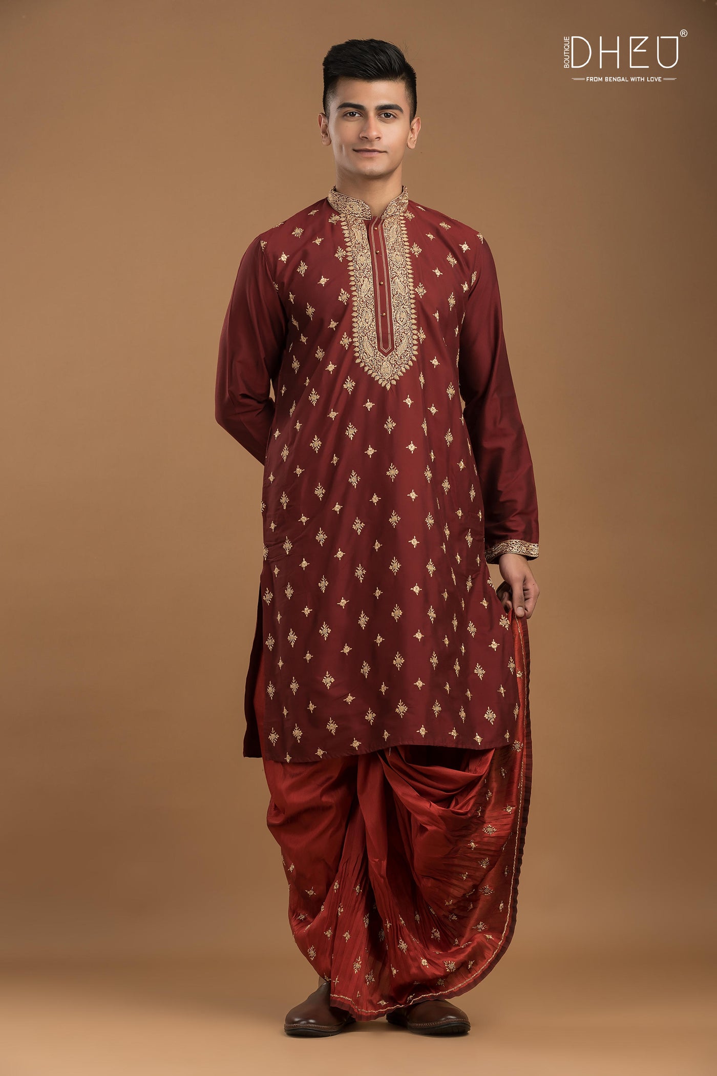 Exclusive Katan Silk Kurta & Dhoti Set