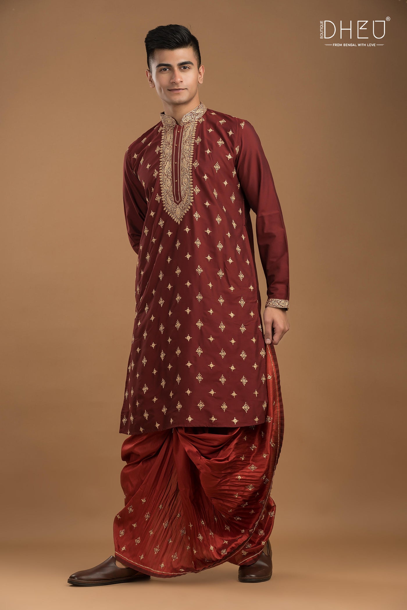 Exclusive Katan Silk Kurta & Dhoti Set