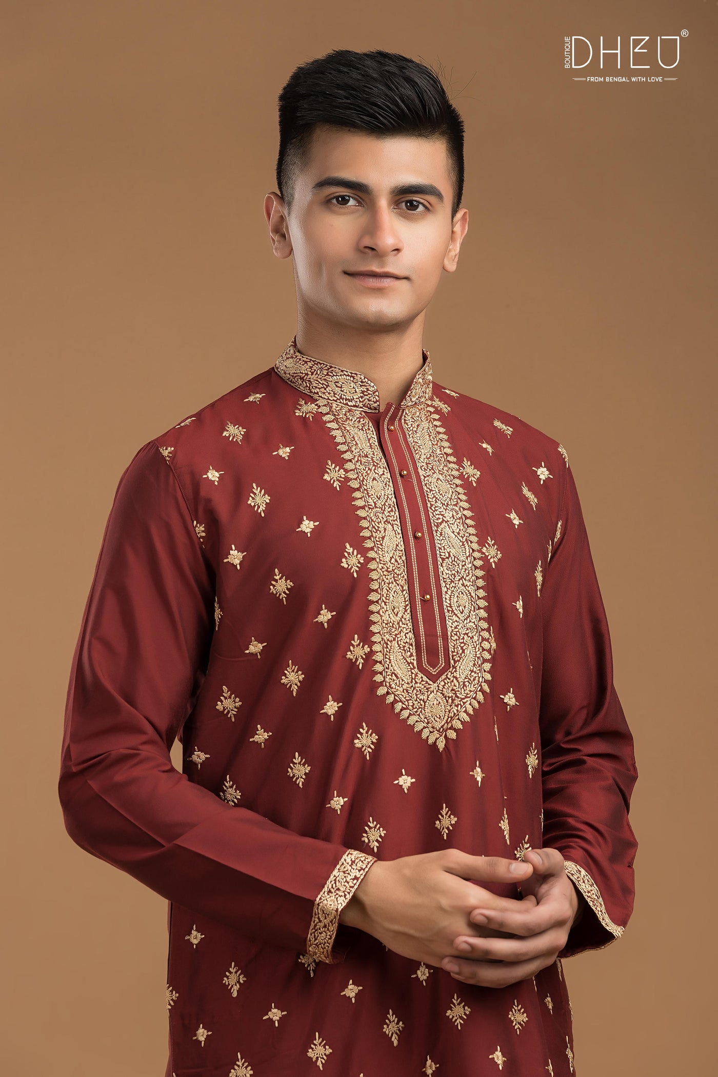 Exclusive Katan Silk Kurta & Dhoti Set