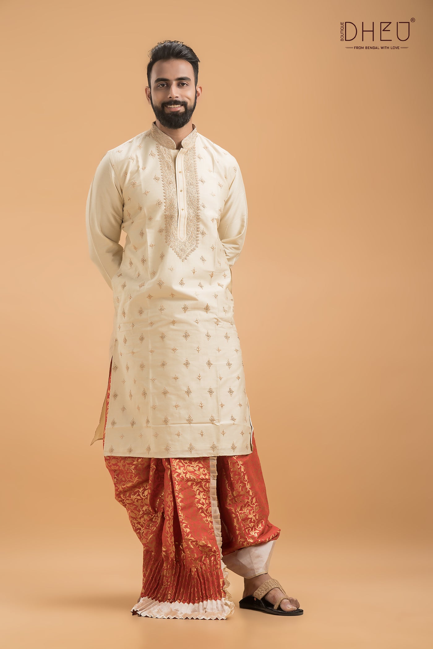 Exclusive Katan Silk Kurta & Dhoti(Optional) Set