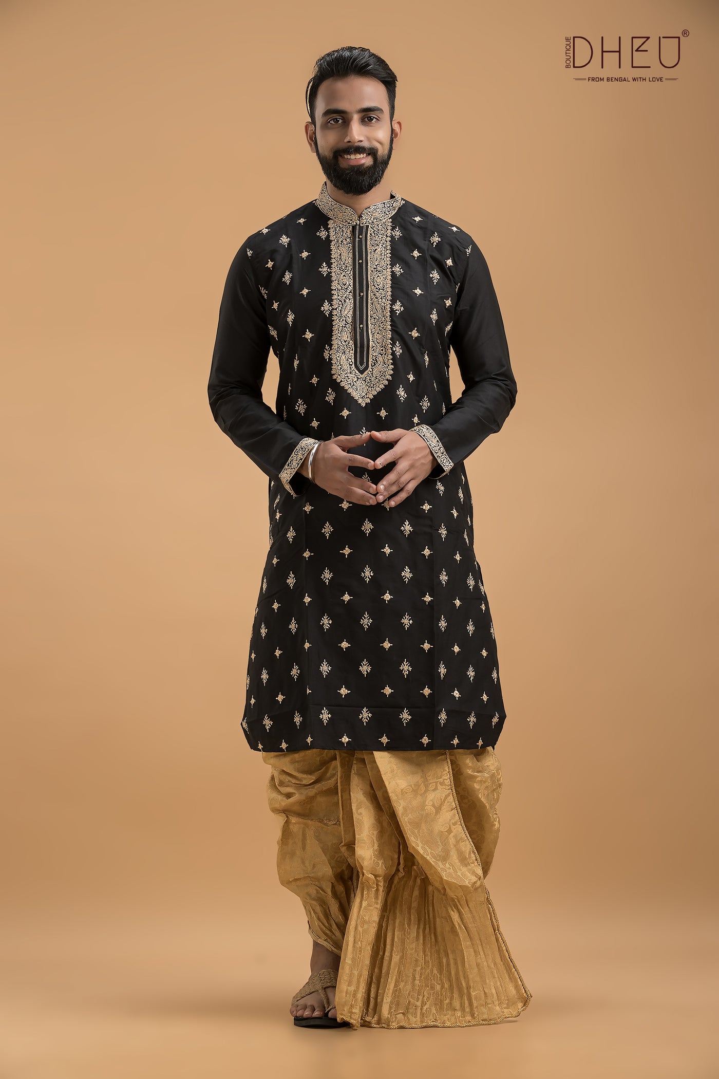 Exclusive Katan Silk Kurta & Dhoti(Optional) Set