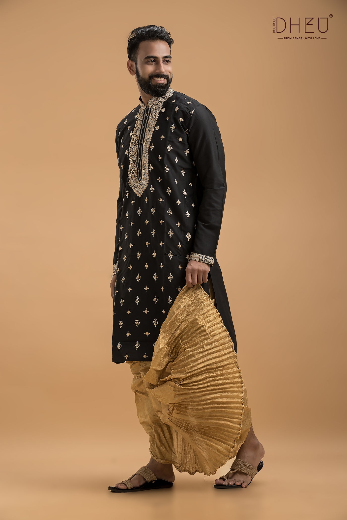 Exclusive Katan Silk Kurta & Dhoti(Optional) Set