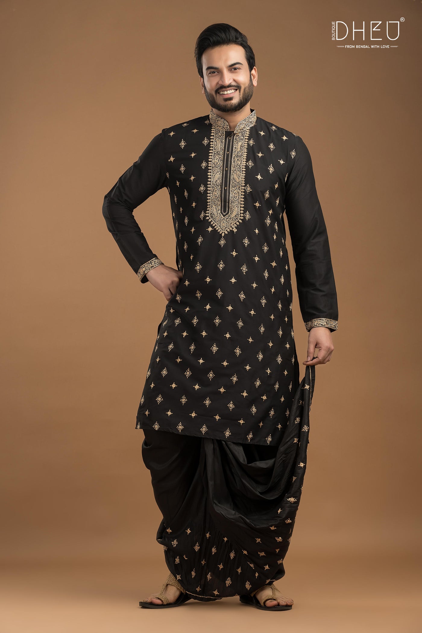 Exclusive Katan Silk Kurta & Dhoti Set