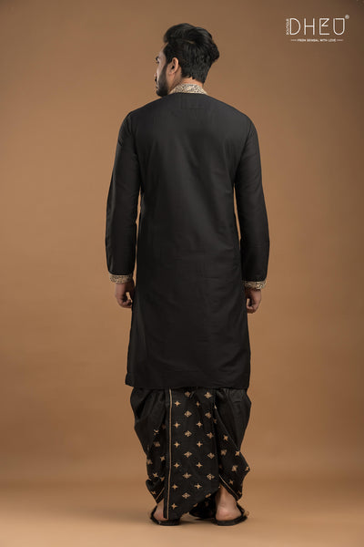 Exclusive Katan Silk Kurta & Dhoti Set