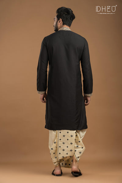 Exclusive Katan Silk Kurta & Dhoti Set