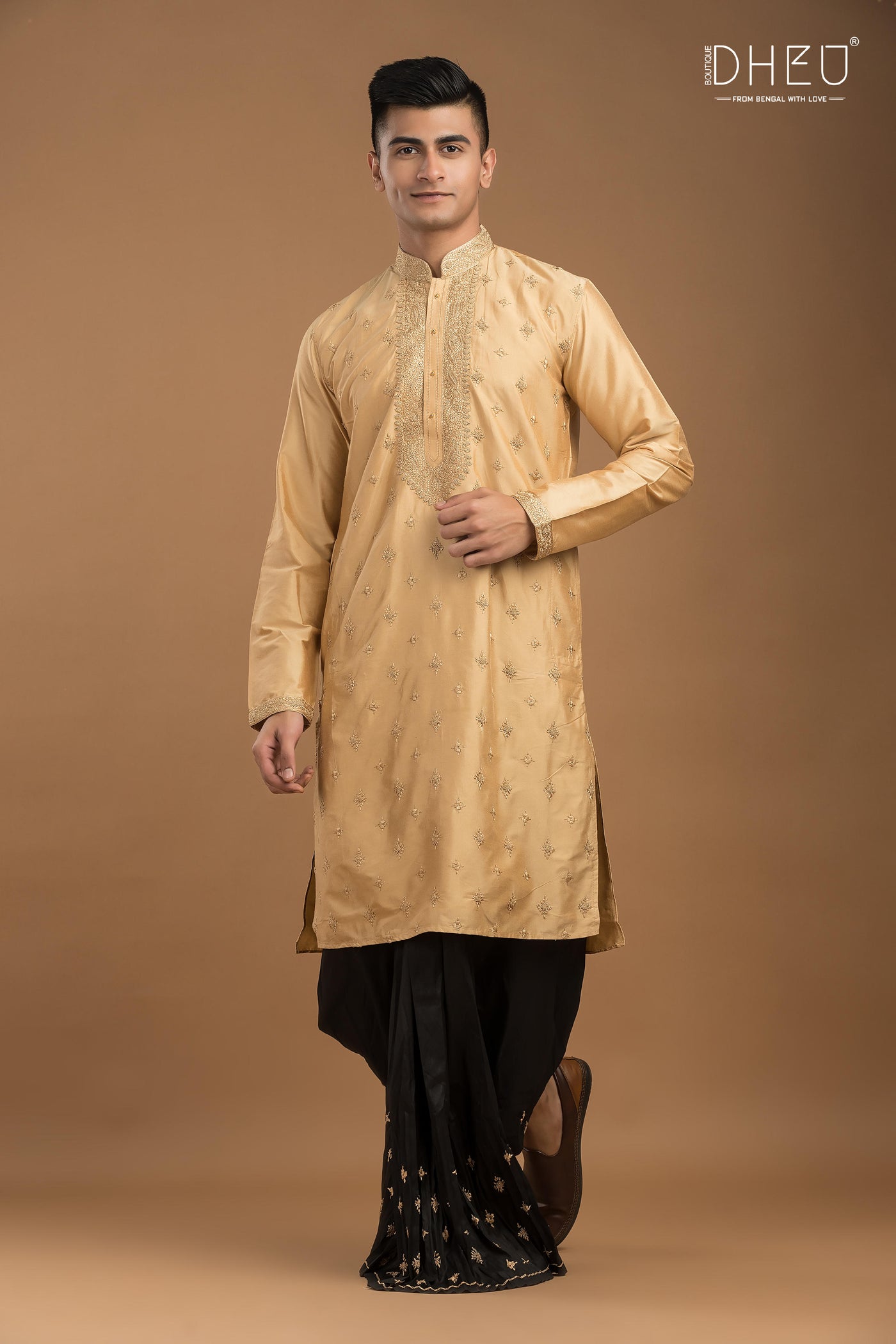 Exclusive Katan Silk Kurta & Dhoti(Optional) Set