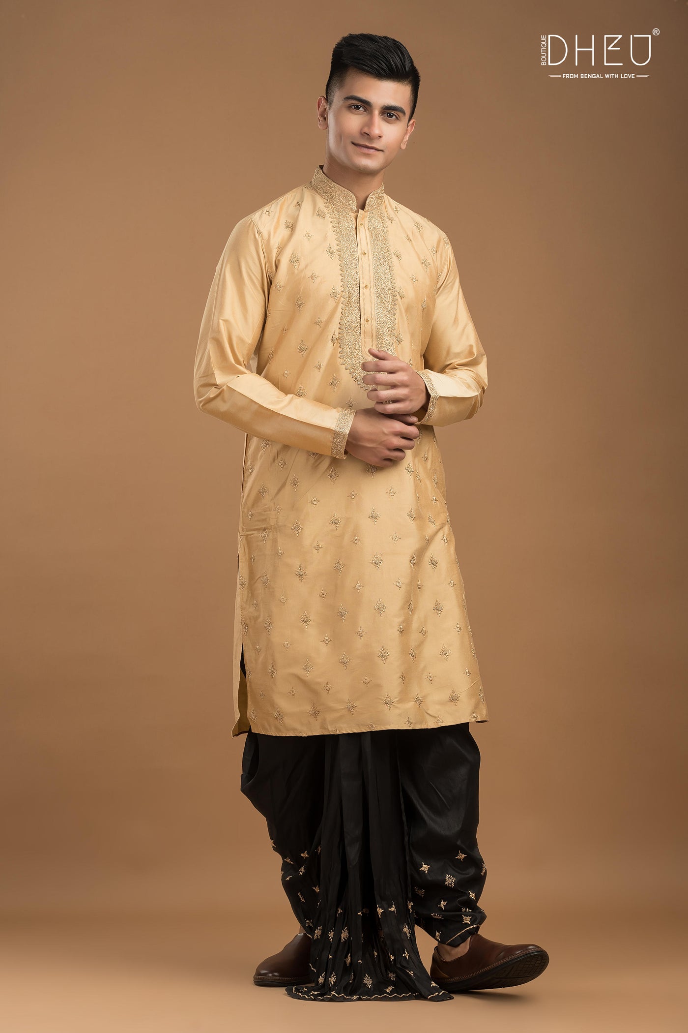 Exclusive Katan Silk Kurta & Dhoti(Optional) Set