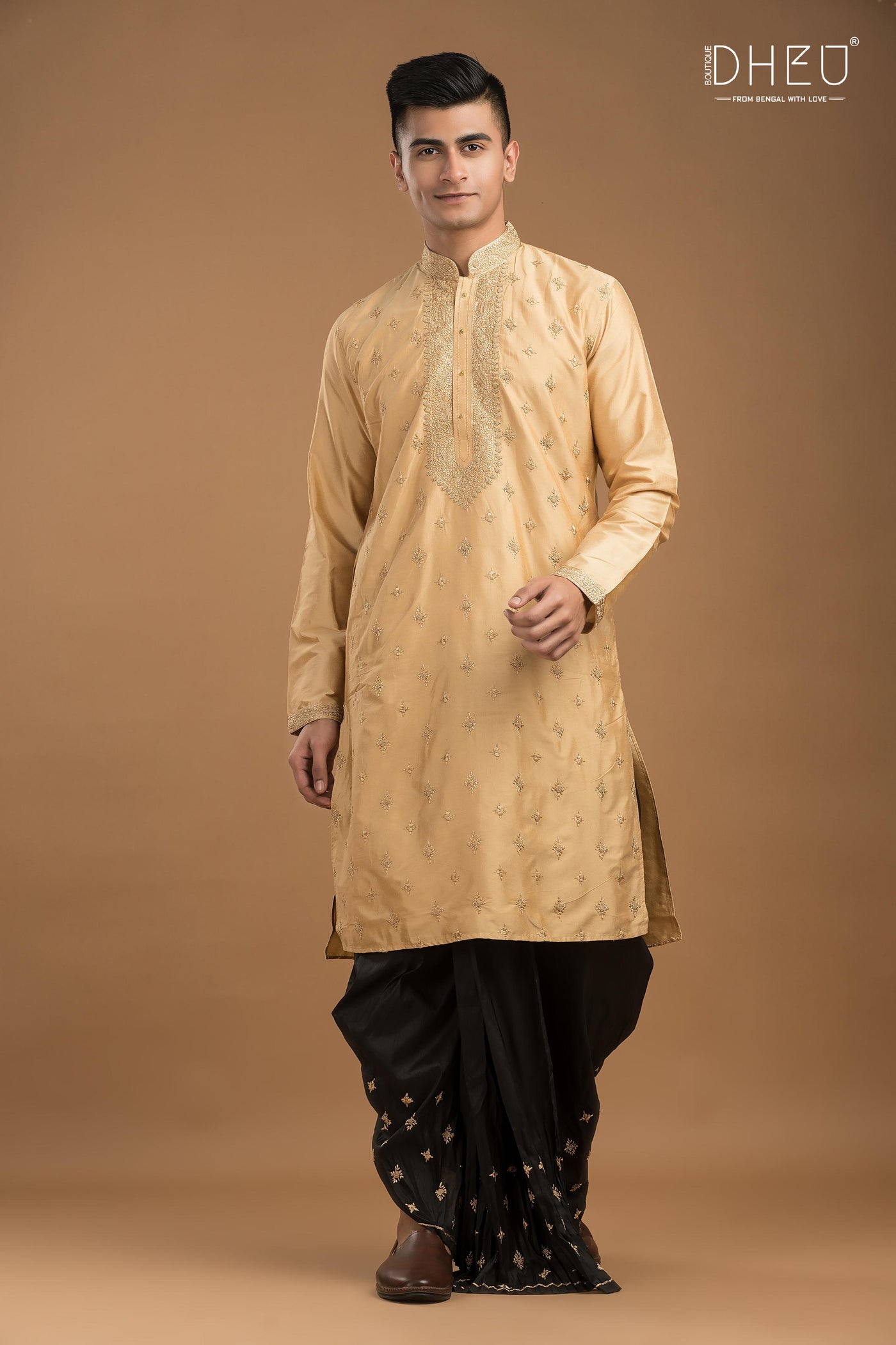 Exclusive Katan Silk Kurta & Dhoti(Optional) Set