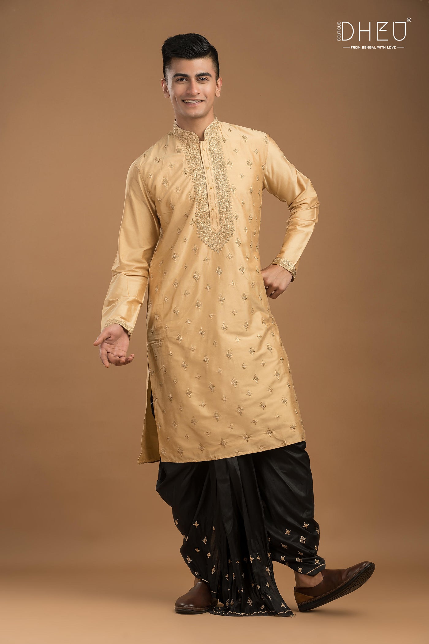 Exclusive Katan Silk Kurta & Dhoti(Optional) Set