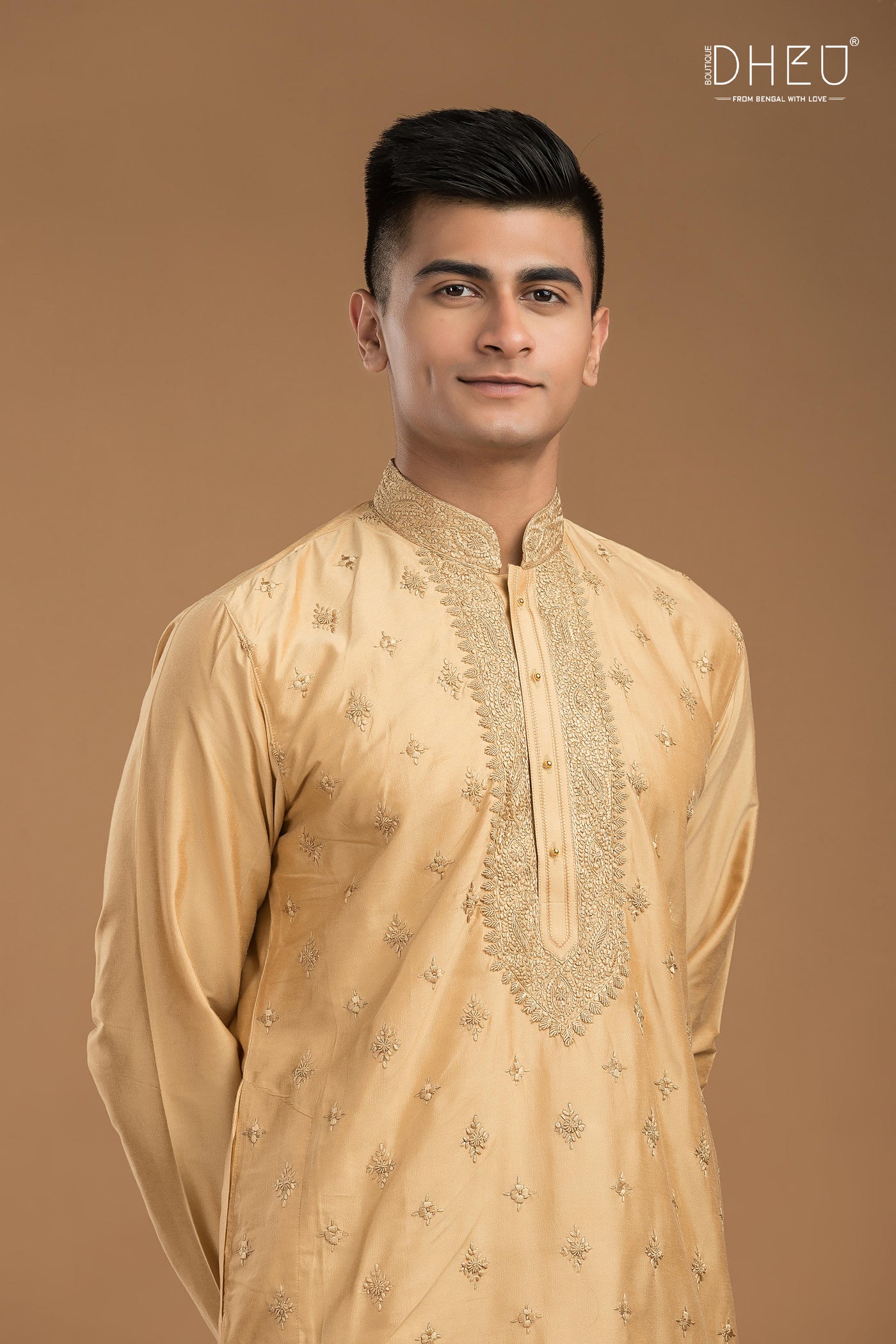 Exclusive Katan Silk Kurta & Dhoti(Optional) Set