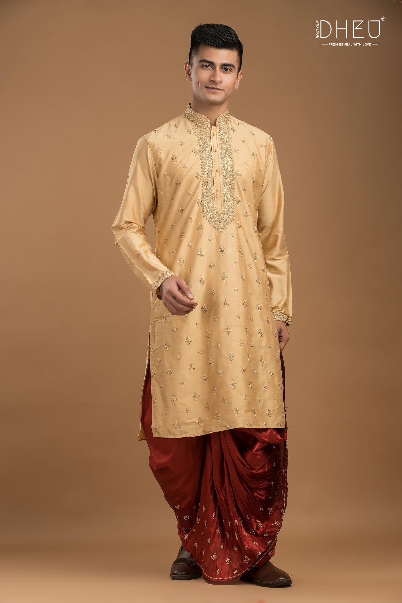 Exclusive Katan Silk Kurta & Dhoti Set