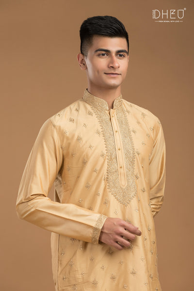 Exclusive Katan Silk Kurta & Dhoti Set