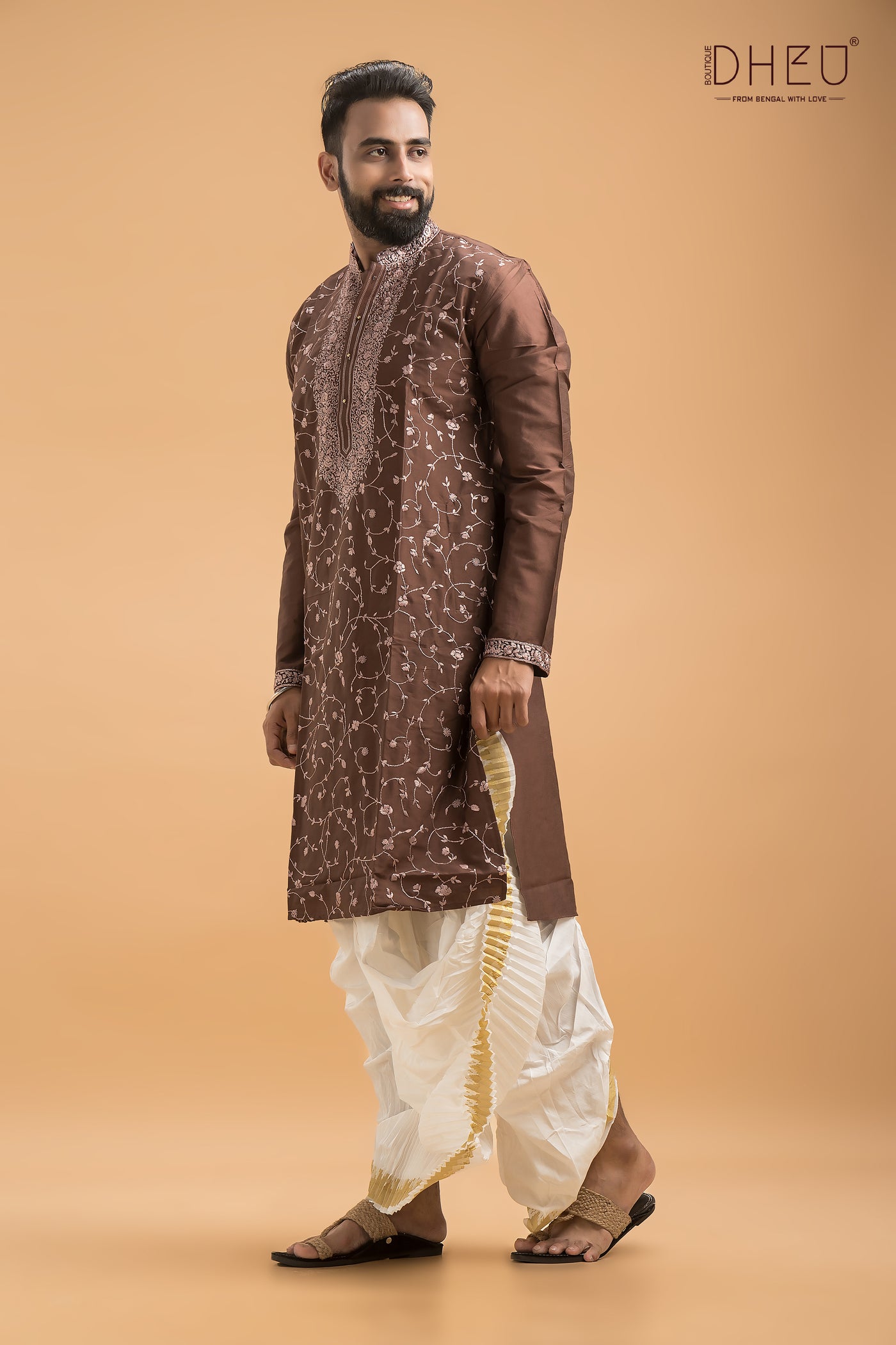 Exclusive Katan Silk Kurta & Dhoti(Optional) Set