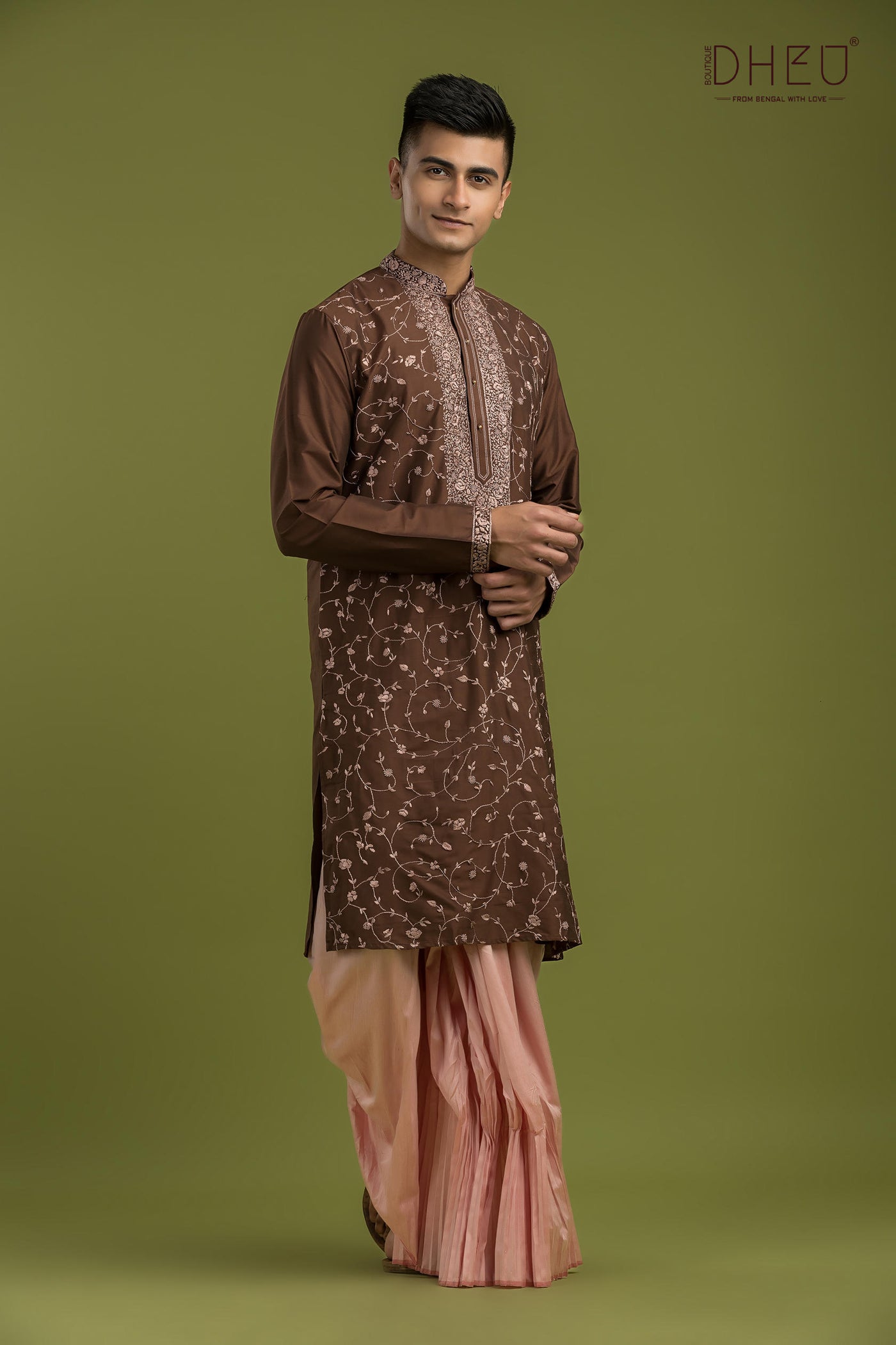 Exclusive Katan Silk Kurta & Dhoti(Optional) Set