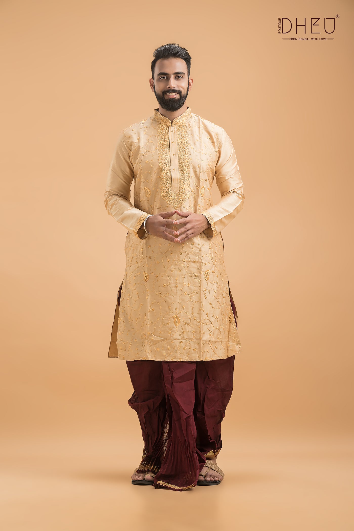 Exclusive Katan Silk Kurta & Dhoti(Optional) Set