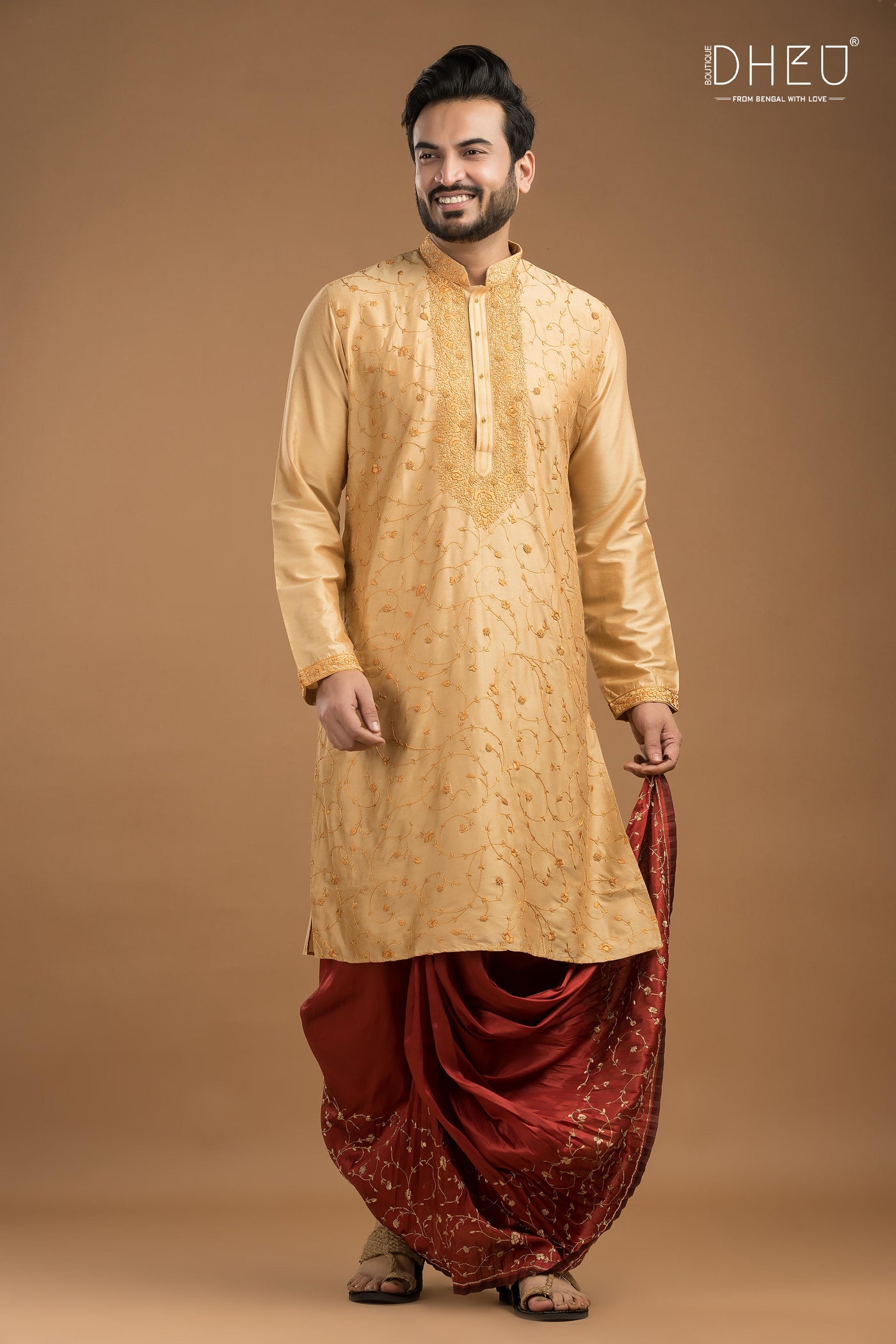 Exclusive Katan Silk Kurta & Dhoti Set