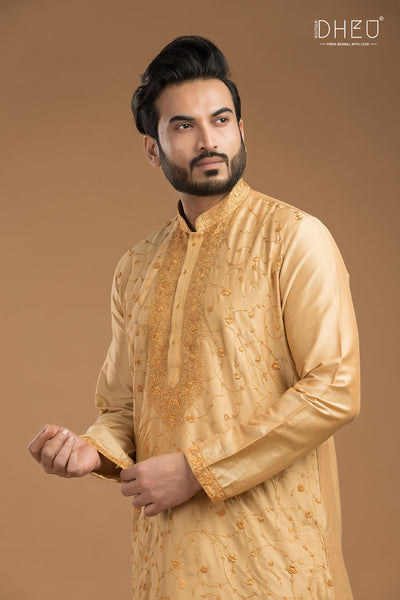 Exclusive Katan Silk Kurta & Dhoti Set