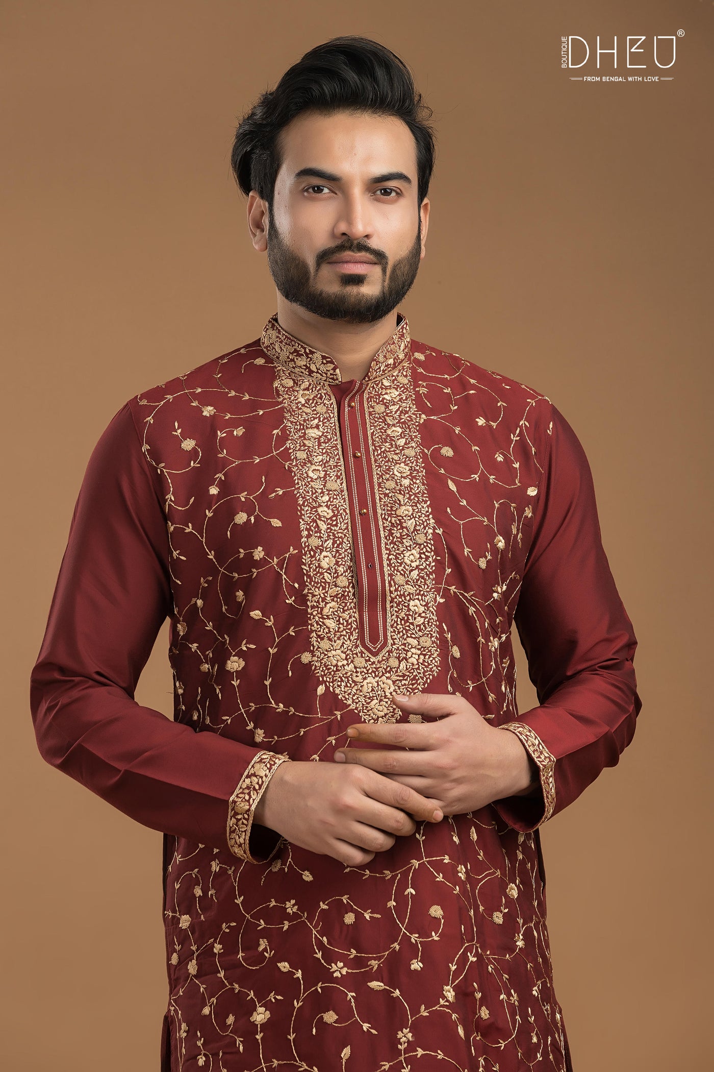 Exclusive Katan Silk Kurta & Dhoti(Optional) Set