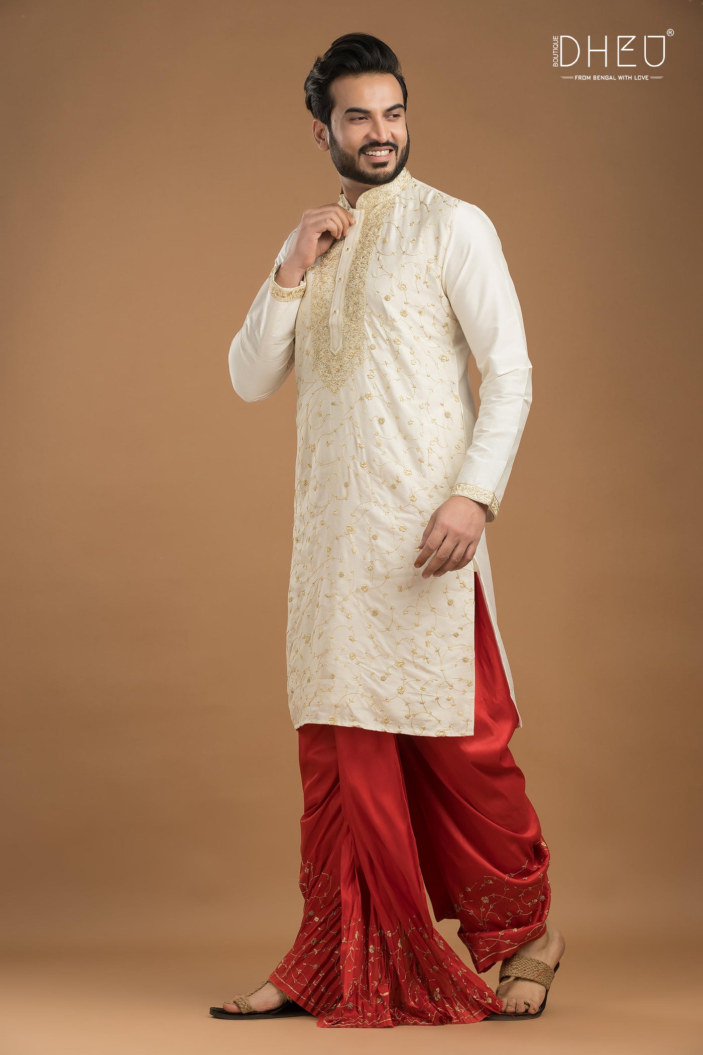 Exclusive Katan Silk Kurta & Dhoti(Optional) Set