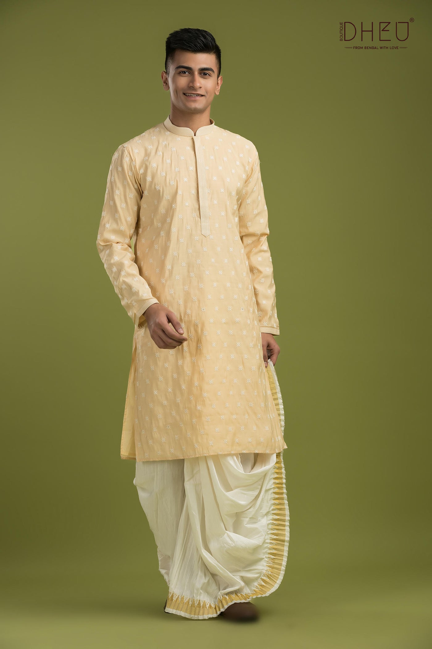 Designer Embroidery Kurta & Dhoti(Optional) Set