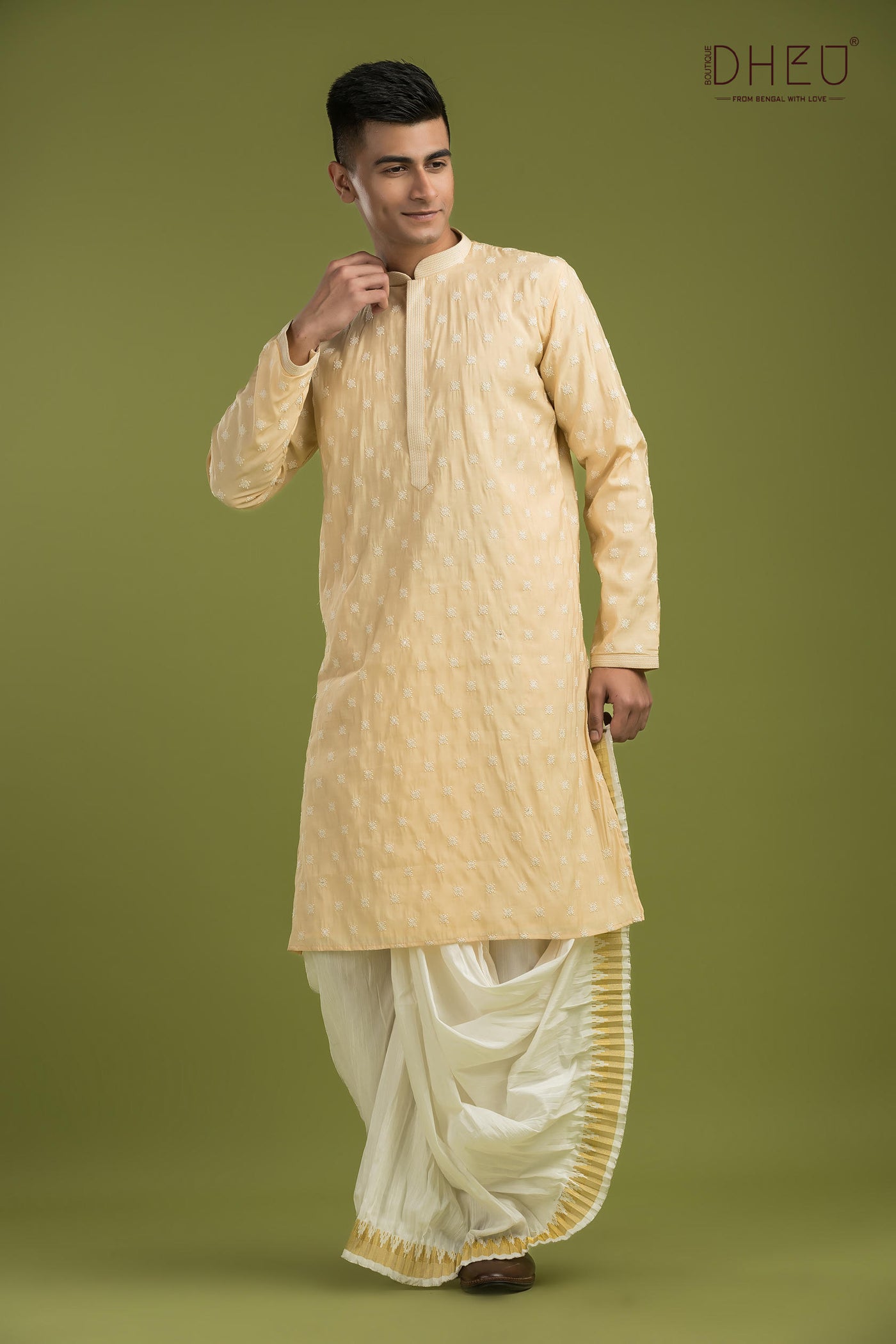 Designer Embroidery Kurta & Dhoti(Optional) Set